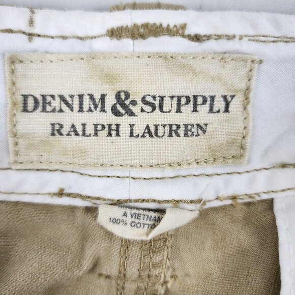 Denim & Supply Ralph Lauren Shorts Mens 36x11 Beige Vintage Cargo Shorts - Picture 4 of 9